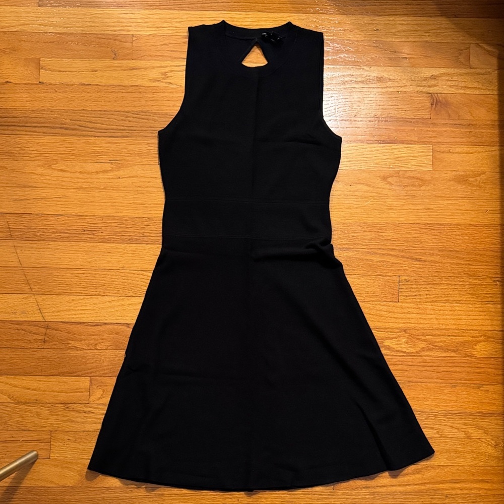 Theory Black Sleeveless Mini Dress with Keyhole